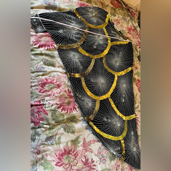 Vtg Disco Beaded Sequin Rhinestone Size Small Elegant Evening Gatsby 100% Silk - Picture 11 of 16